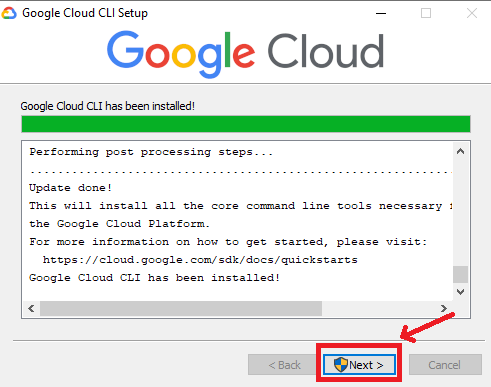 Google Cloud SDK Installation Step 8