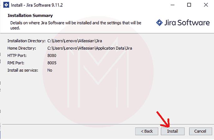 Installation of JIRA on Windows Step 6