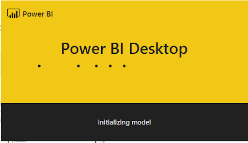 Power BI Desktop Download  Initializing