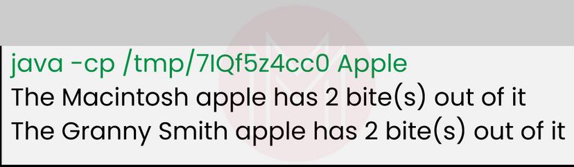 Java code apple result