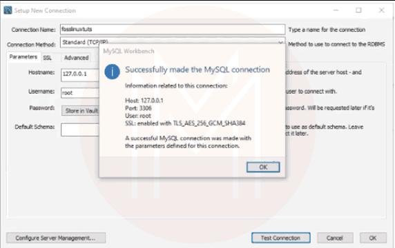 linux connect to mysql step12