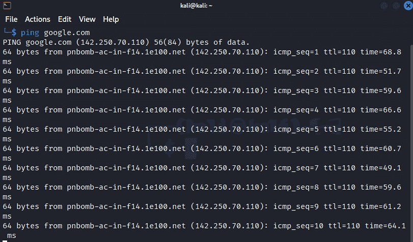 linux networking commands ping