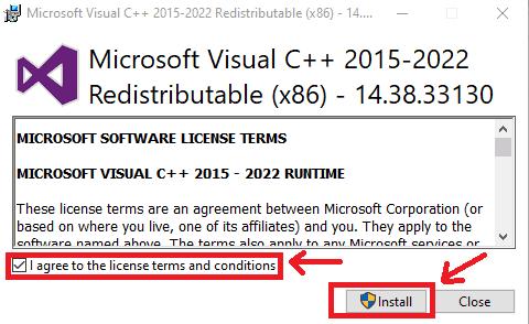Microsoft Visual Installation Step 2