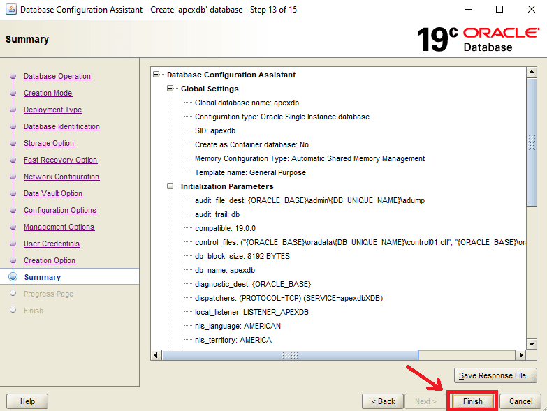 Oracle Apex Database Installation and Configuration 35