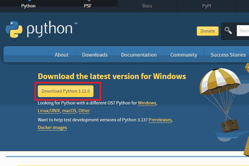 Python Installation step 1