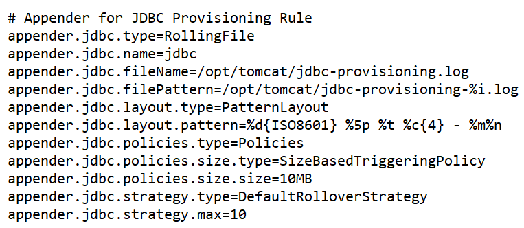 Define the log file