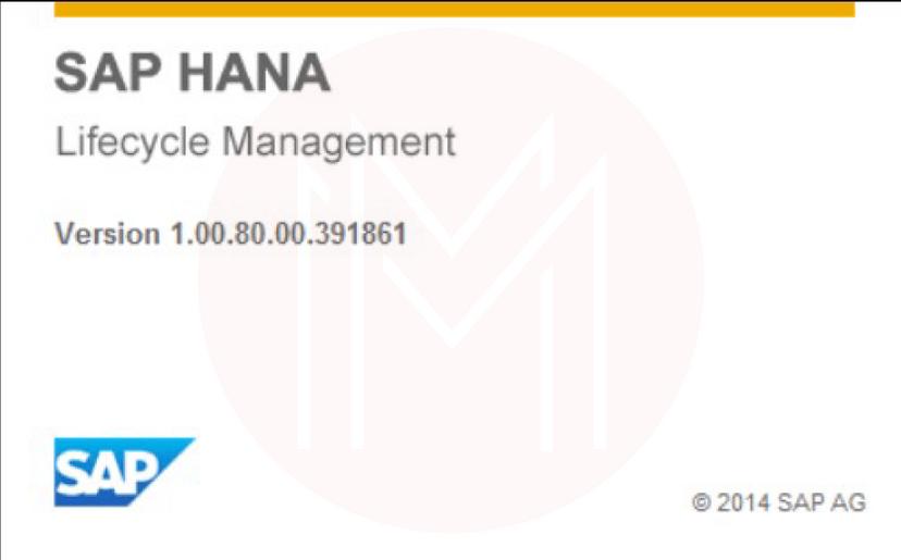 SAP HANA Lifecycle Management 
