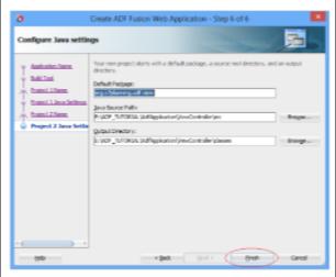 Configure java settings as ADF View Controller project