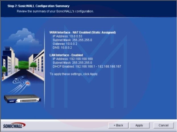SonicWALL configuration
