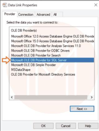 testing connection to sql server9