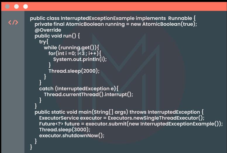 Kill Threads in Java Concurrency Using Interrupts